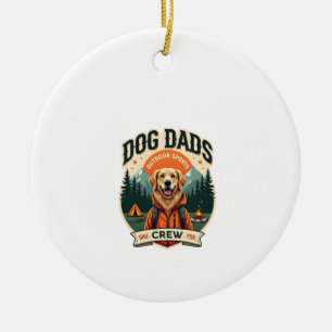 Vintage Dog Dads Outdoor Sports Crew Golden Retrie Ceramic Ornament