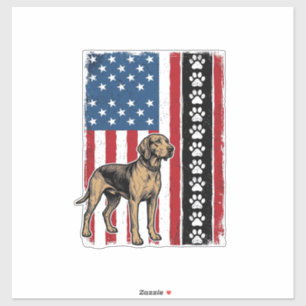 Vintage Dog Flag Paw Print Patriotic Shirt Design_