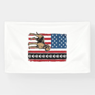 Vintage Dog Flag Paw Print Patriotic Shirt Design_ Banner