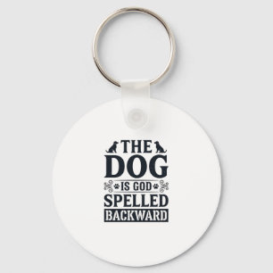 Vintage Dog Is God Spelled Backward Shirt Design_1 Keychain