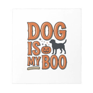 Vintage Dog Is My Boo Halloween Shirt Design_1 Notepad