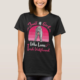 Vintage Dog Just A Girl Who Loves Irish Wolfhound T-Shirt