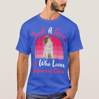Vintage Dog Lover Just A Girl Who Loves Japanese C T-Shirt