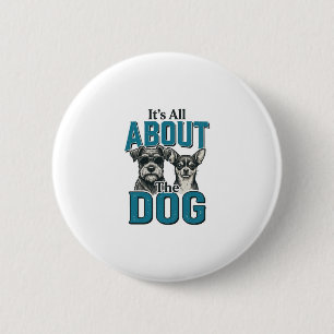 Vintage Dog Lover Quote Vector Design_1 2 Inch Round Button