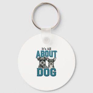 Vintage Dog Lover Quote Vector Design_1 Keychain