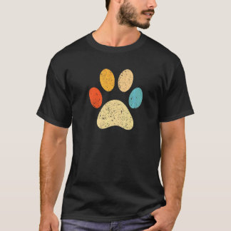 Vintage Dog Puppy Paw Print Dog T-Shirt