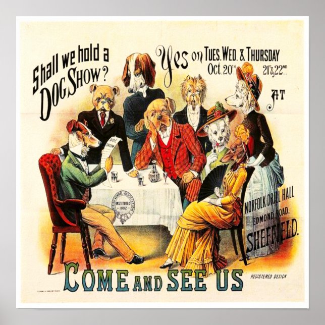 "Vintage Dog Show Poster" Poster (Front)