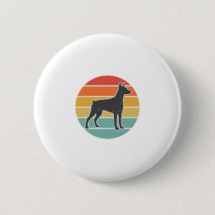 Vintage Dog Sunset Silhouette Vector Design_1 2 Inch Round Button