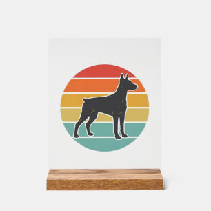 Vintage Dog Sunset Silhouette Vector Design_1 Acrylic Sign