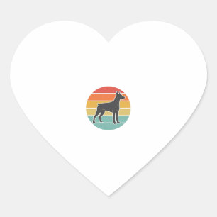 Vintage Dog Sunset Silhouette Vector Design_1 Heart Sticker