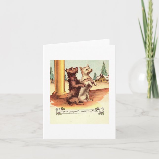 Vintage Dogs Christmas Card (Front)