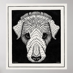 Vintage Dog's Head by Julie de Graag - Fine Art Poster