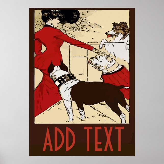 Vintage Dogs Poster, add text Poster (Front)