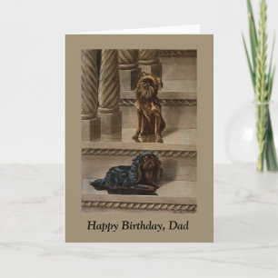 Vintage Dogs Sitting on a Staircase Dad's Birthday Card