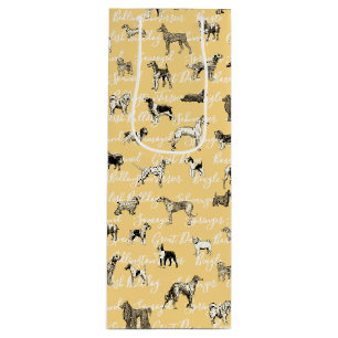 Vintage Dogs Wine Gift Bag
