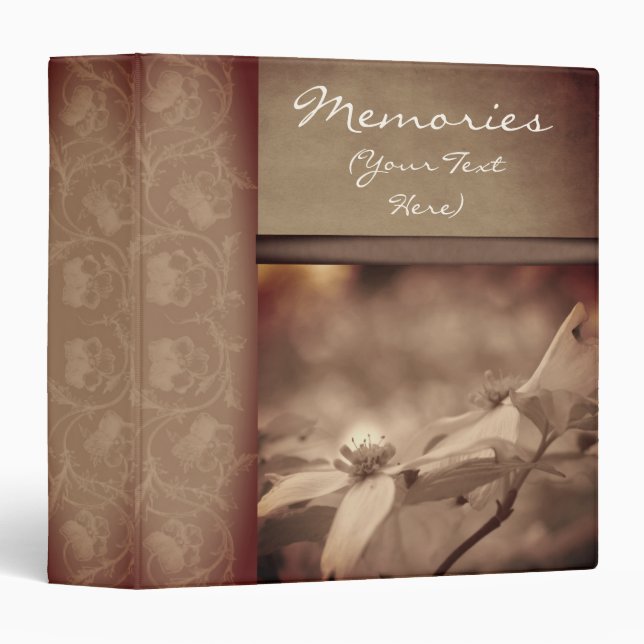 Vintage Dogwood Blossoms Personalized Photo Binder (Front/Spine)