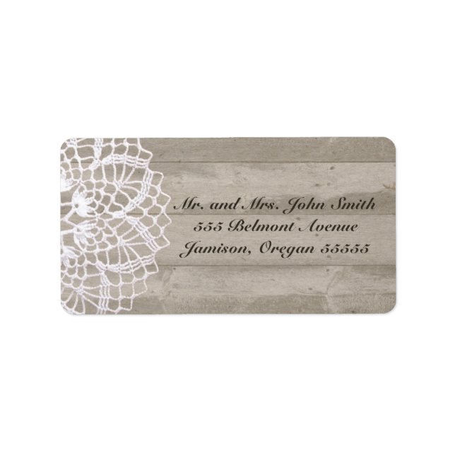 Vintage Doily & Barn Wood Address Label (Front)
