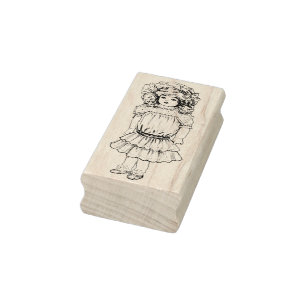 Vintage Doll Rubber Art Stamp