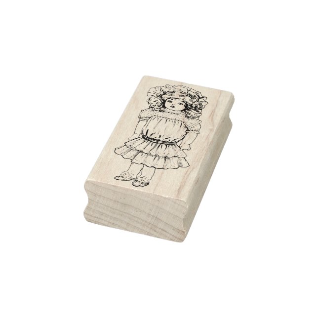 Vintage Doll Rubber Art Stamp (Stamp)