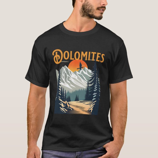 Vintage Dolomites Souvenir Hiking Pullover Hoodie (Front)