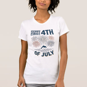 Vintage Dolphin 4th of July Fireworks Shirt Design