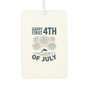Vintage Dolphin 4th of July Fireworks Shirt Design Air Freshener