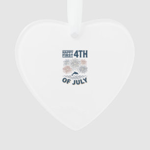 Vintage Dolphin 4th of July Fireworks Shirt Design Ornament