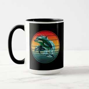 Vintage Dolphin Ocean Sea Creature Dolphins Mug