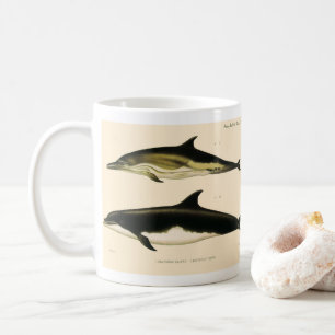 Vintage Dolphins, Marine Mammals Animals  Coffee Mug