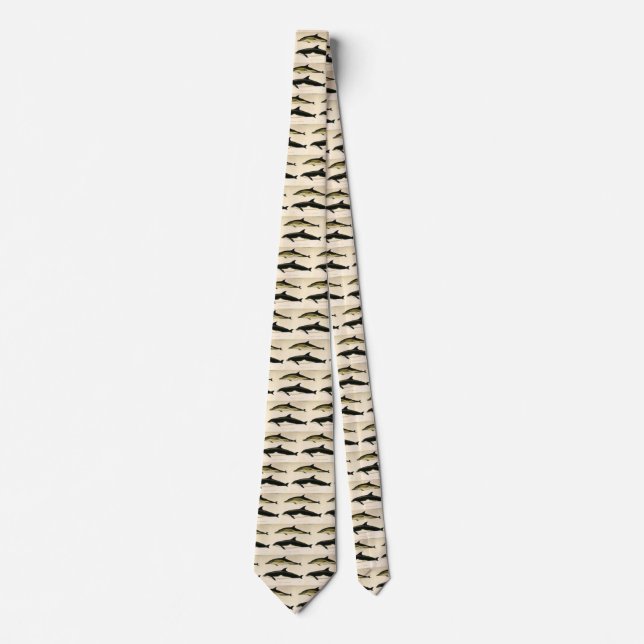 Vintage Dolphins, Marine Mammals Animals  Tie (Front)