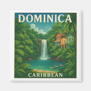 Vintage Dominica Caribbean Travel Poster Magnet