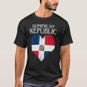 Vintage Dominican Republic Flag Heart T-Shirt