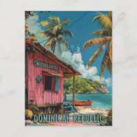 Vintage Dominican Republic Travel Art 