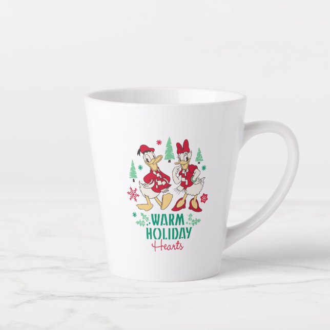 Vintage Donald & Daisy | Warm Holiday Hearts Latte Mug (Right)