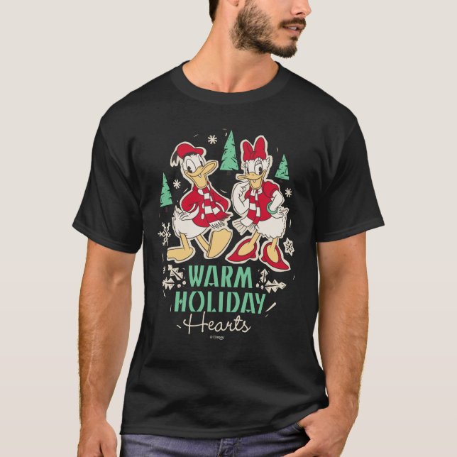 Vintage Donald & Daisy | Warm Holiday Hearts T-Shirt (Front)