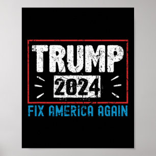 Vintage Donald Trump 2024 Fix America Again  Poster