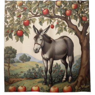 Vintage Donkey Under An Apple Tree