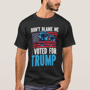 Vintage Don't Blame Me I Voted For Trump USA Flag T-Shirt
