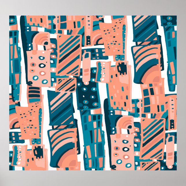 Vintage Doodle Seamless Pattern. Poster (Front)