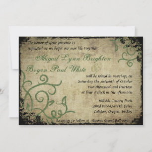 Vintage Doodle Wedding Invitation