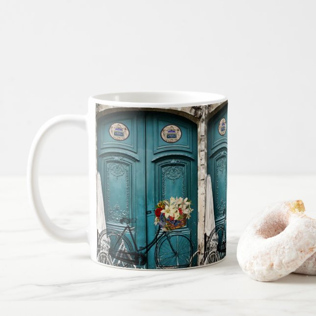Vintage Door Bicycle Mug (With Donut)