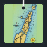 Vintage Door County Wisconsin Metal Ornament<br><div class="desc">Wonderful vintage Door County  Wisconsin map repurposed!. "Green Bay and Lake Michigan surround this peninsula.  You can move the map about on the back to show a specific area of the county.</div>