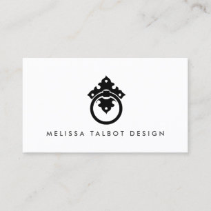 Vintage Door Knocker Logo on White Business Card