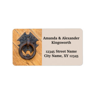 Vintage door knocker photo address label