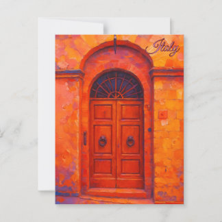 Vintage Door Tuscany Italy Retro Europe Travel Postcard