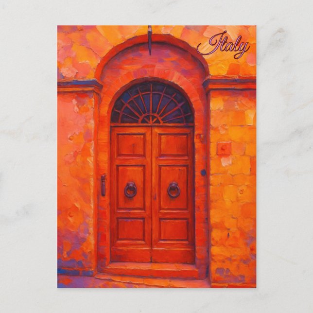Vintage Door Tuscany Italy Retro Europe Travel  Postcard (Front)