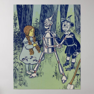 Vintage Dorothy, Tinman, and Scarecrow Poster
