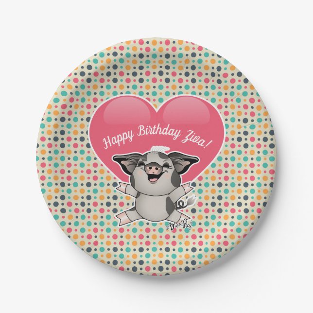 Vintage Dots Paper Plate (Front)