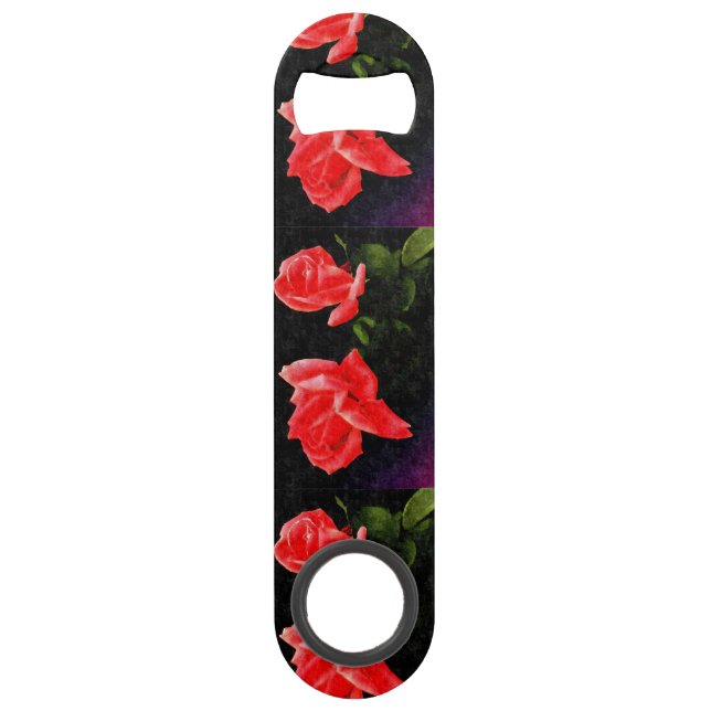 Vintage Double Stylized Rose Speed Bottle Opener (Front)