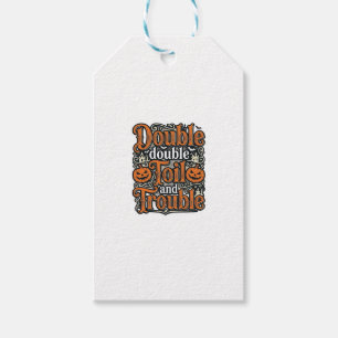 Vintage Double Toil Trouble Halloween Shirt Design Gift Tags